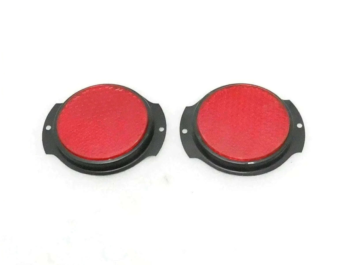 New Willys Jeep Red Reflectors Pair with Black Bezels Best Spare Store