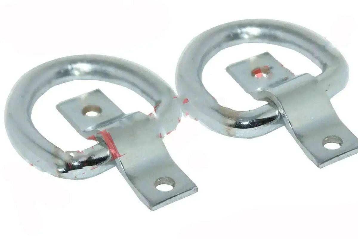 Chrome towing hooks for Willys Jeeps with mounting plates
