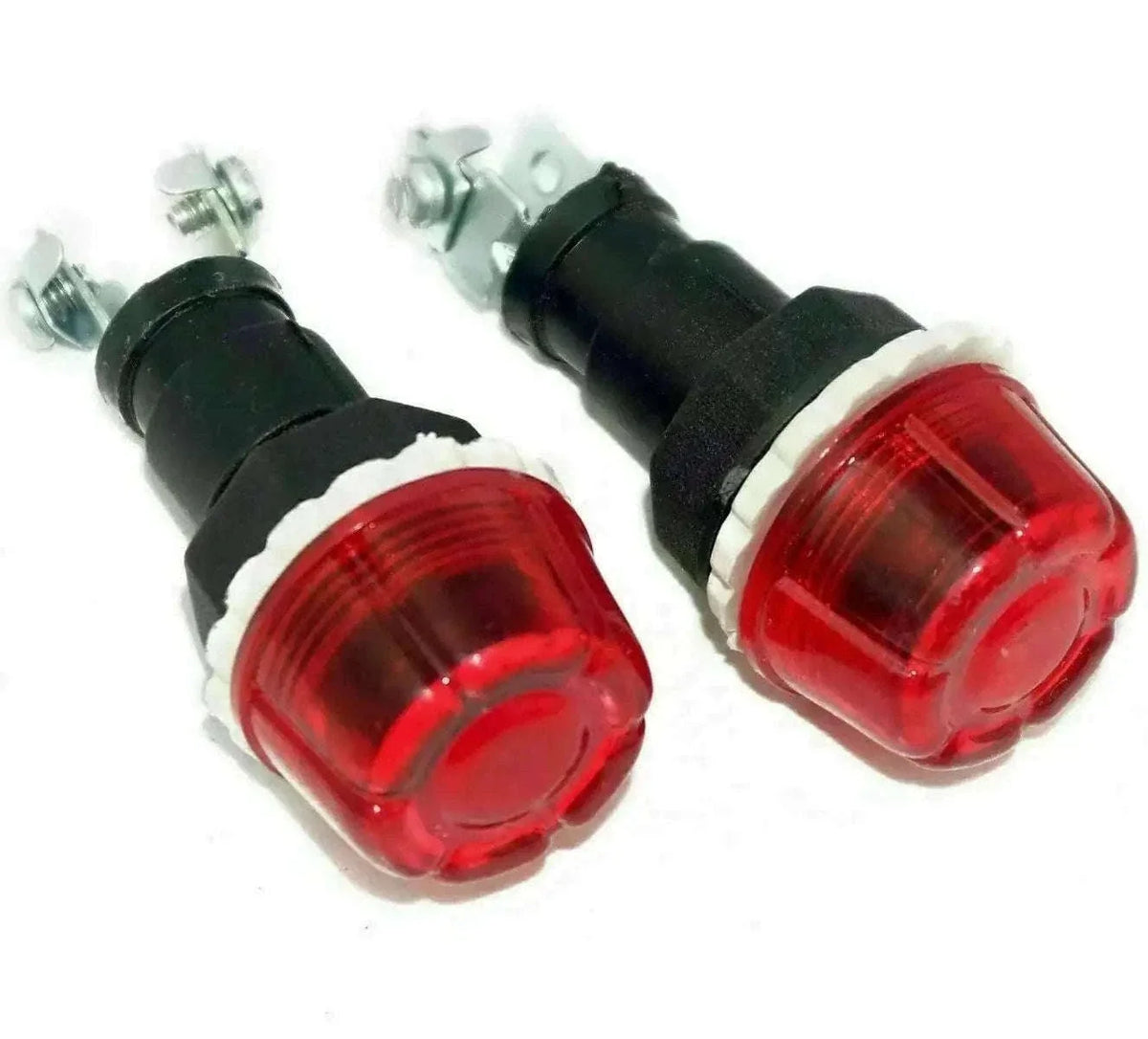 Pair red dashboard warning lights with 12V bulbs for Massey Ford tractors