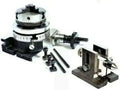 Rotary Table 3 / 80mm with 50mm Mini Scroll Chuck Single Bolt Tailstock - bestsparestore