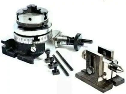 Rotary Table 3 / 80mm with 50mm Mini Scroll Chuck Single Bolt Tailstock - bestsparestore