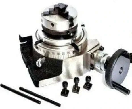 Rotary Table 4/100mm With 65mm Mini Scroll Lathe Chuck Backplate - bestsparestore