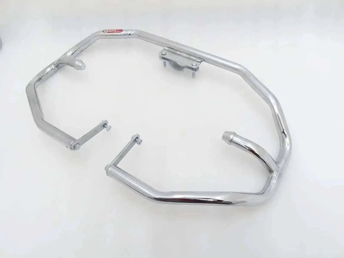 ROYAL ENFIELD CHROMED FRONT LEG GUARD CRASH BAR DIAMOND CUT - bestsparestore