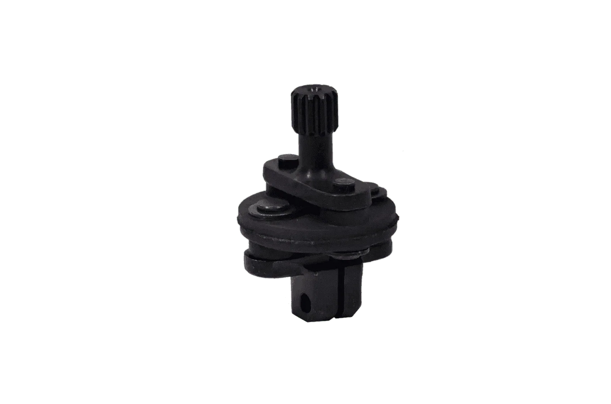 Steering coupling assembly with black plastic and ridged shaft