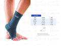 Tynor Ankle Support Sleeve in teal, worn on foot