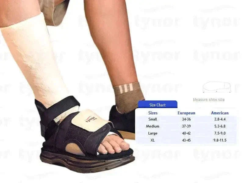 Tynor Cast Shoe Size XL in black with adjustable strap for foot support