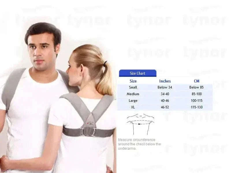 Tynor Comfortable Clavicle Brace with Buckle, Medium, Gray